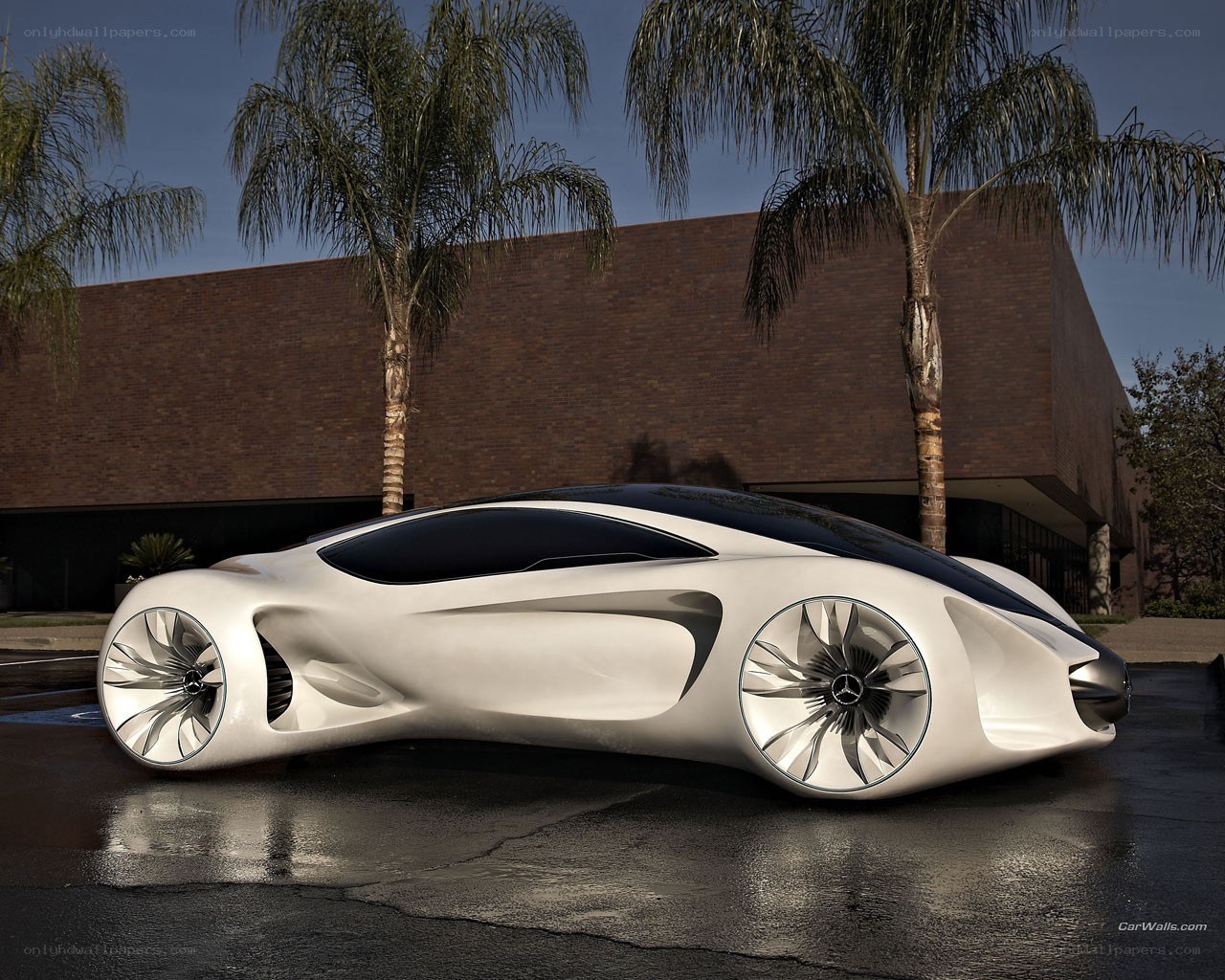 futuristic white concept car