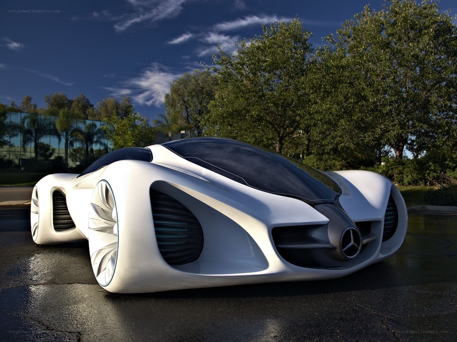 futuristic white concept car