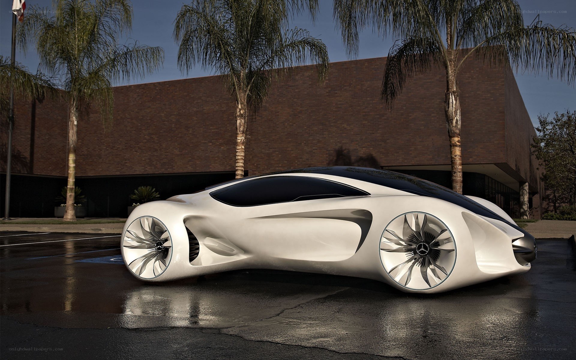 futuristic white concept car
