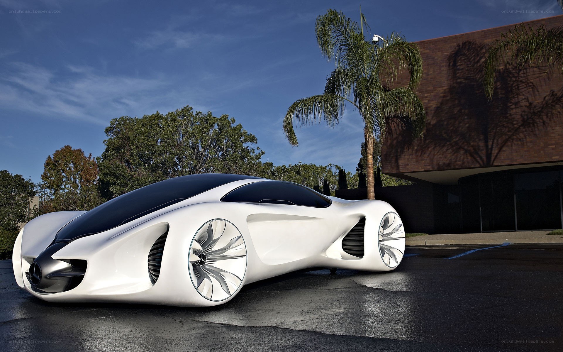 futuristic white concept car