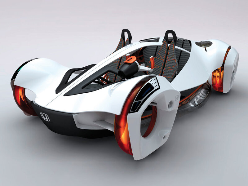 futuristic white concept car