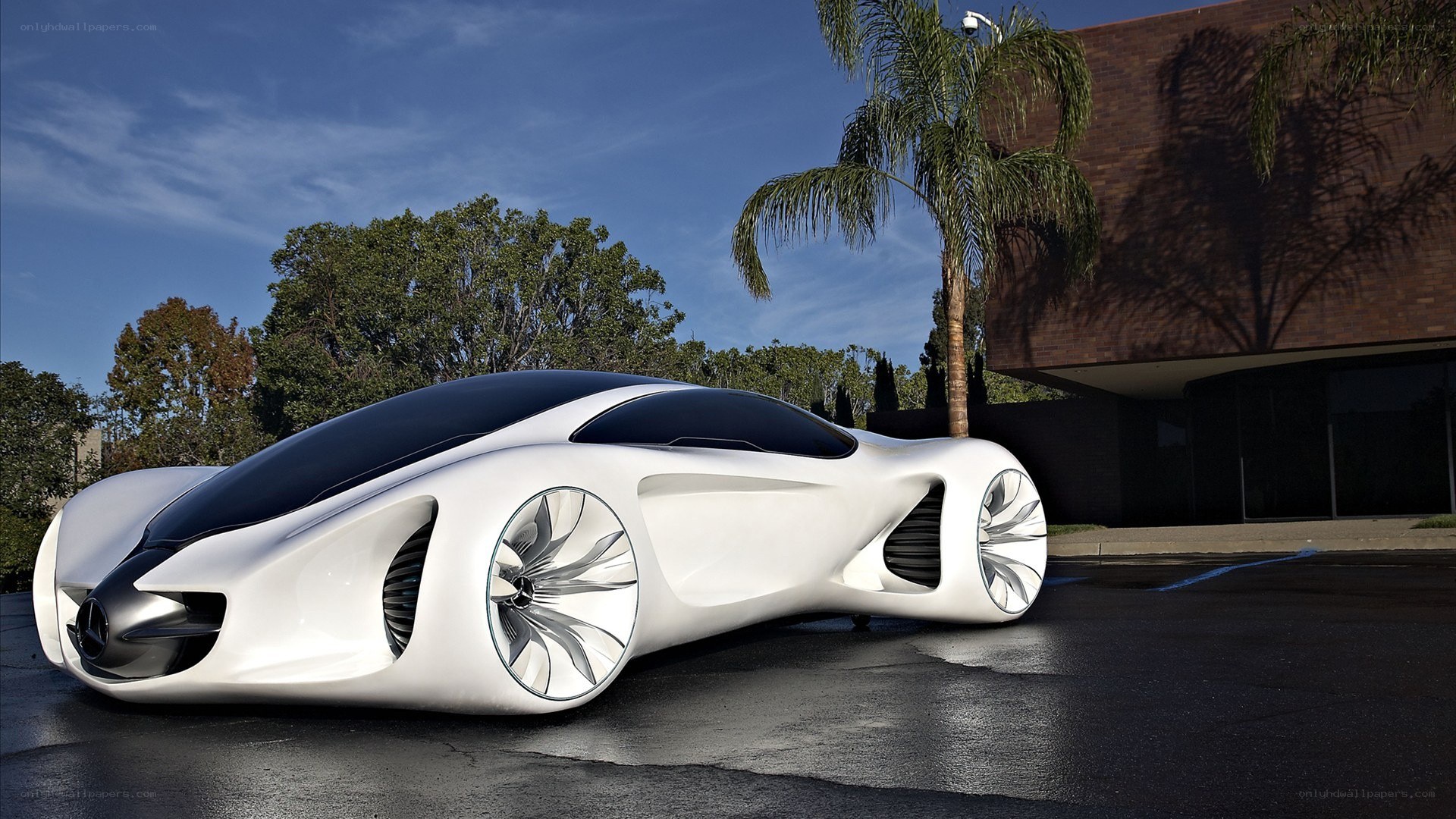 futuristic white concept car