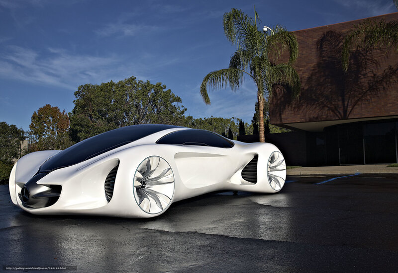 futuristic white concept car