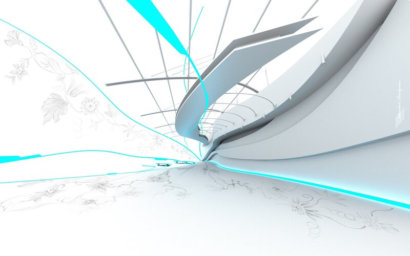 futuristic white corridor