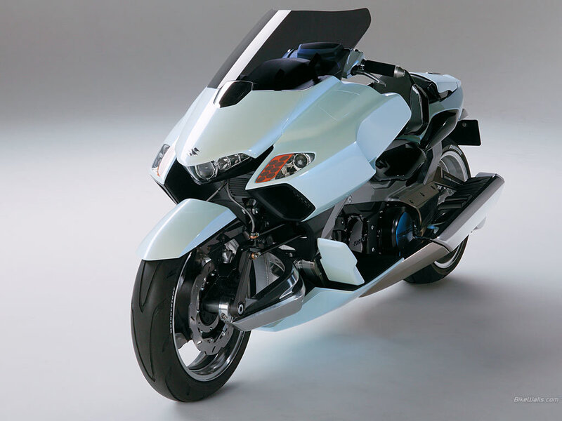 futuristic white motorcycle