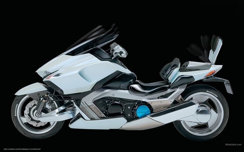 futuristic white motorcycle
