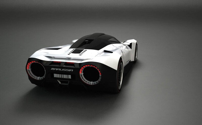 futuristic white sports car