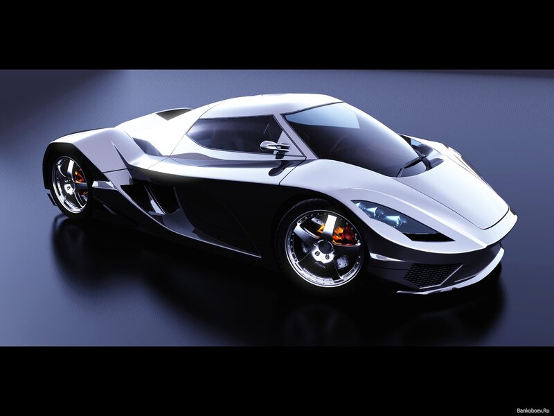 futuristic white sports car