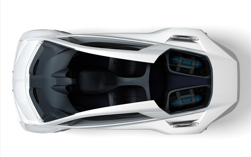 futuristic white sports car