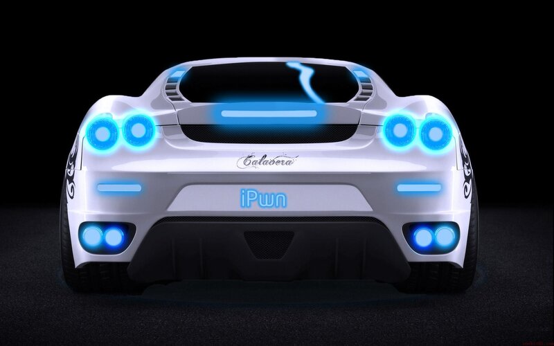 futuristic white sports car