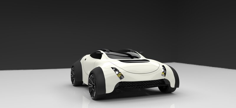 futuristic white sports car