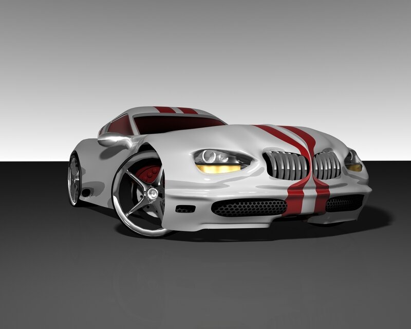 futuristic white sports car