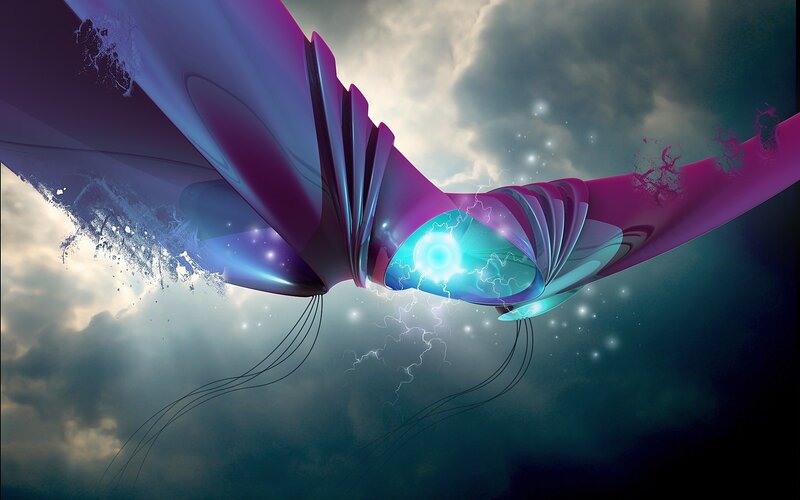 futuristic winged entity