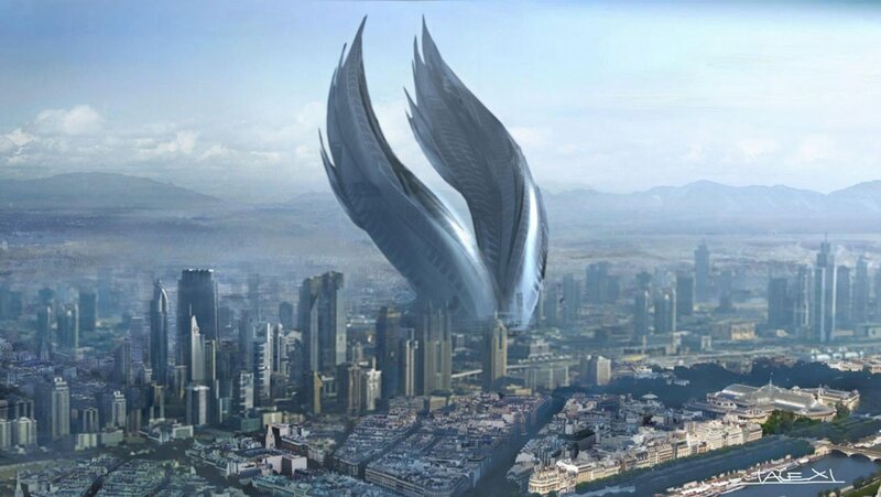 Futuristic Winged Structure