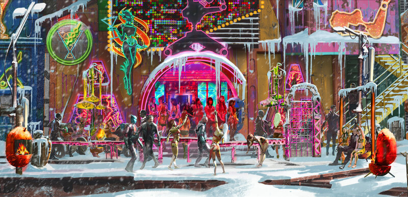 Futuristic Winter Street