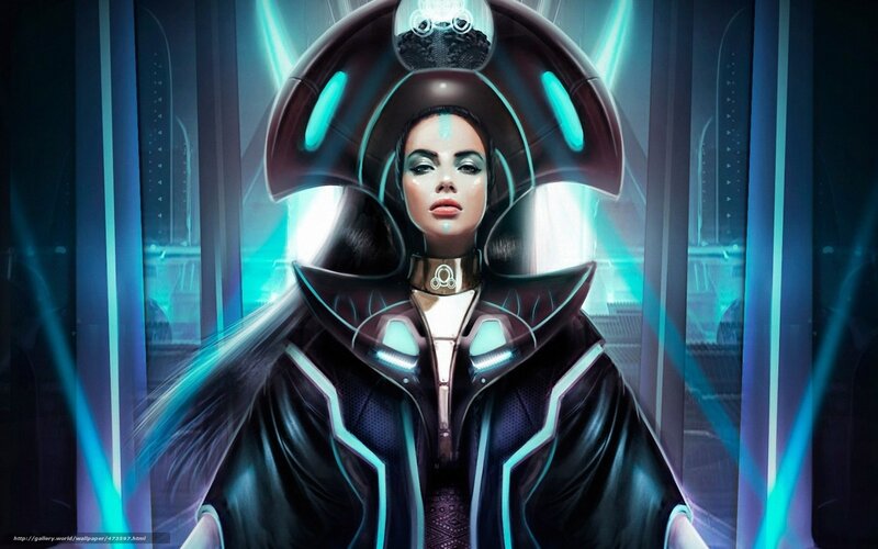 futuristic woman in cybernetic armor