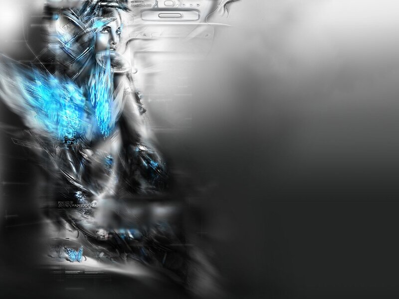 futuristic woman with blue energy