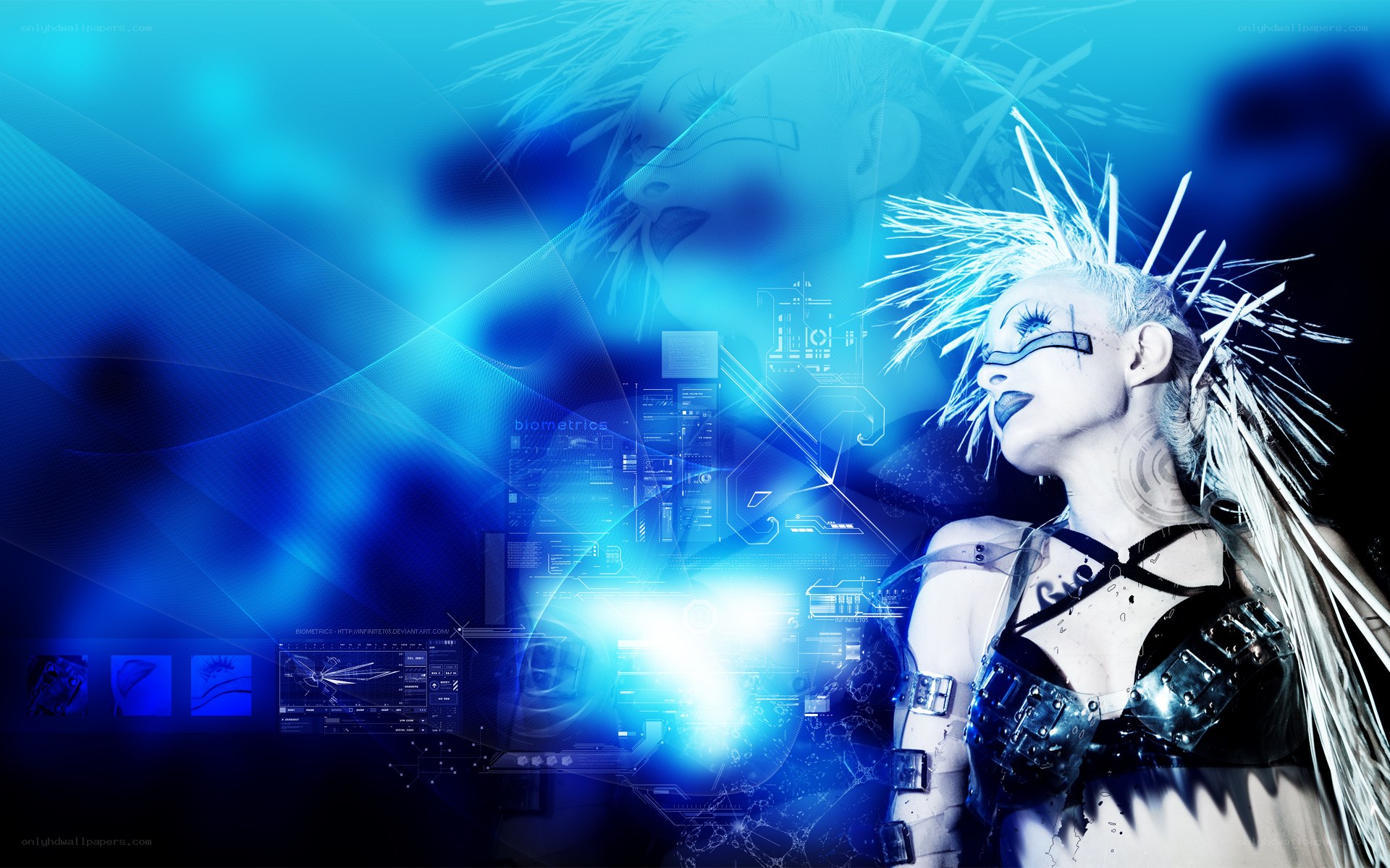 futuristic woman with cybernetic elements