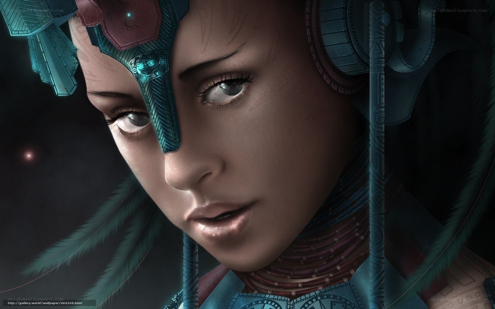 futuristic woman with cybernetic implants