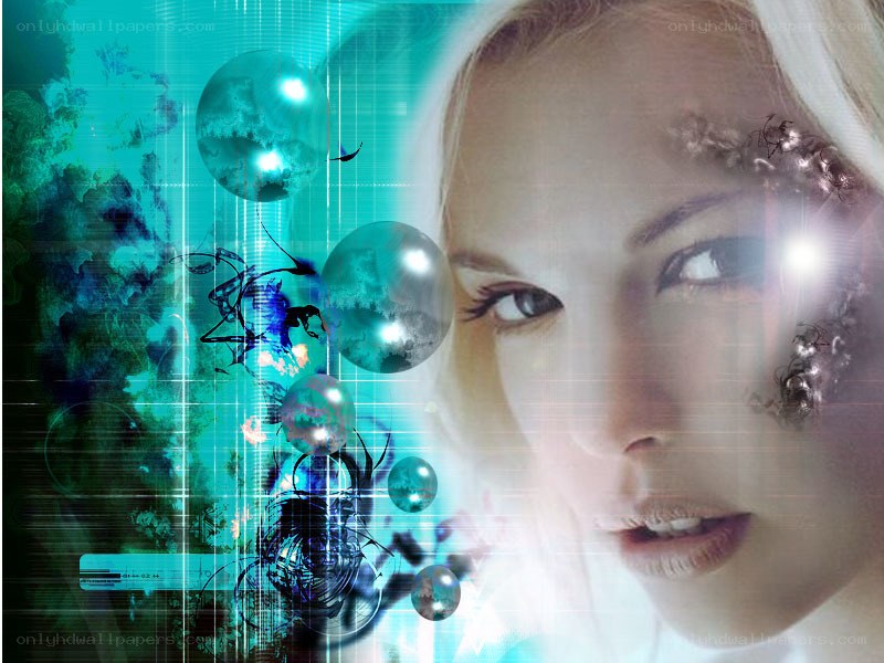 futuristic woman with digital effects