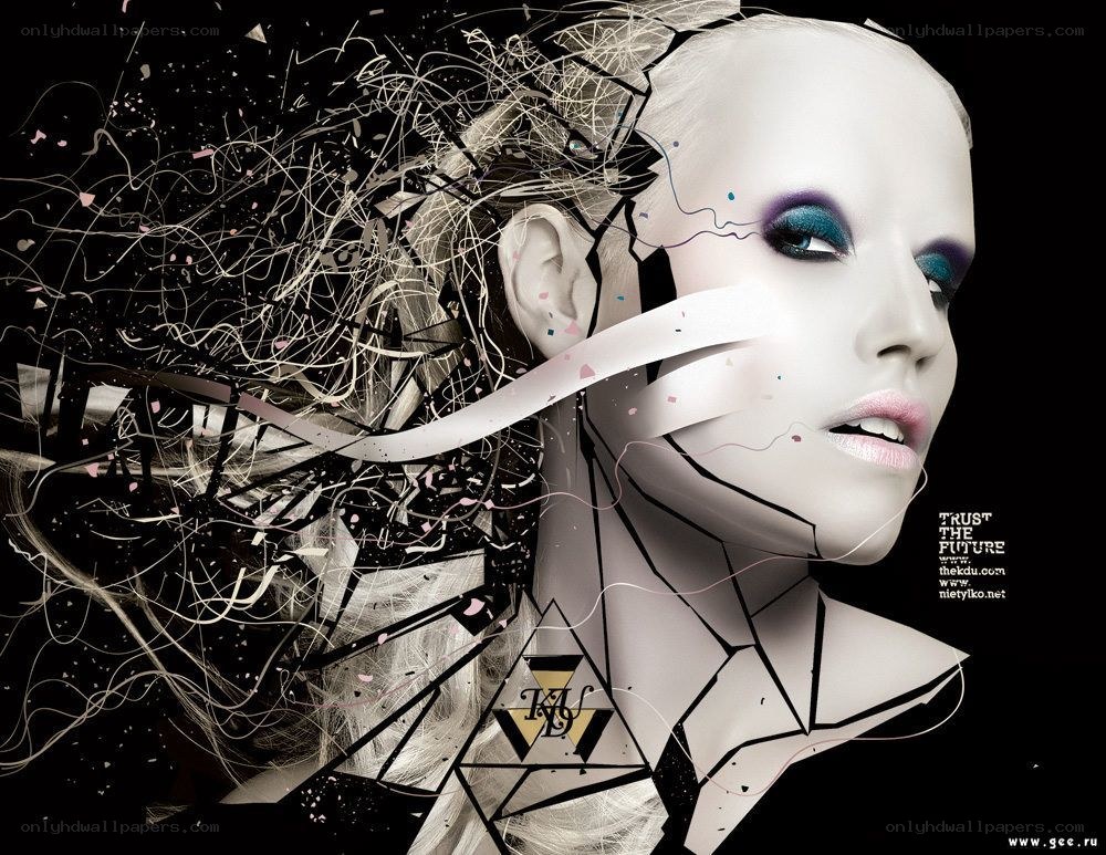 futuristic woman with digital effects
