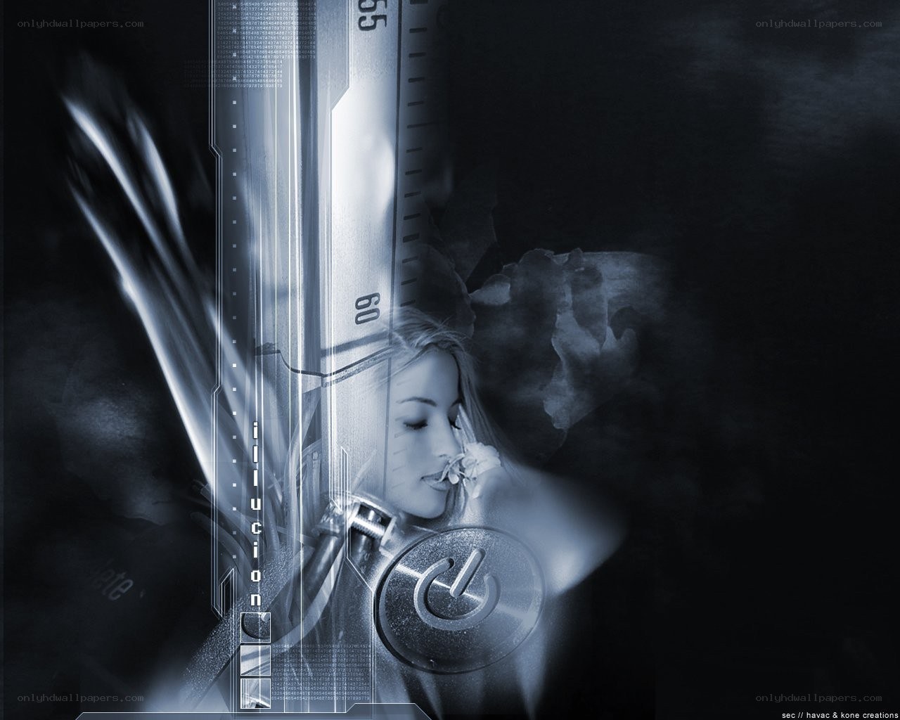 futuristic woman with digital interface