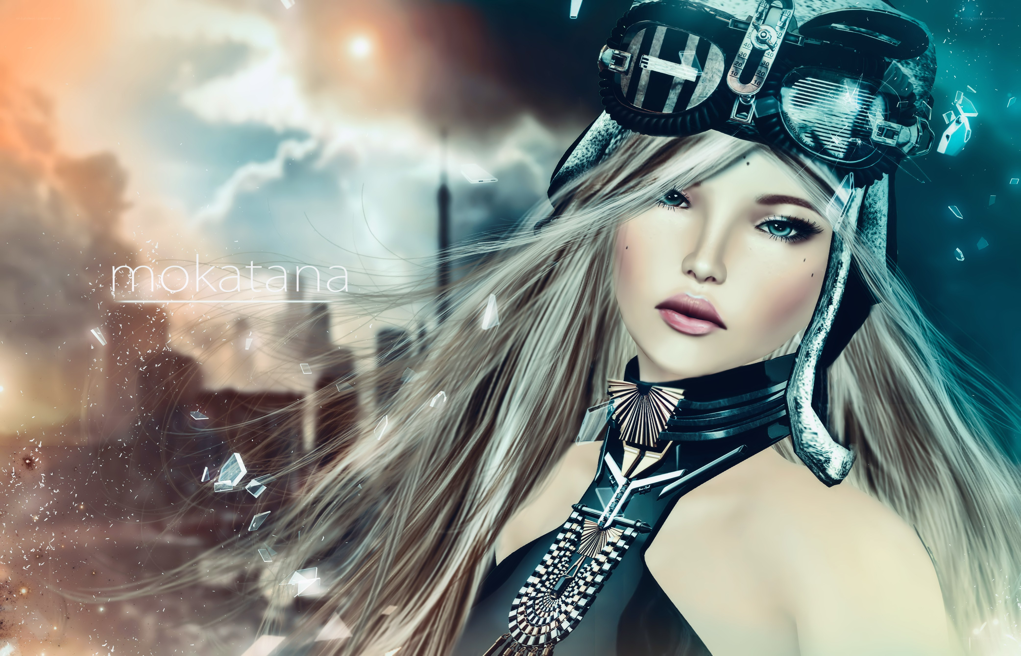 futuristic woman with goggles