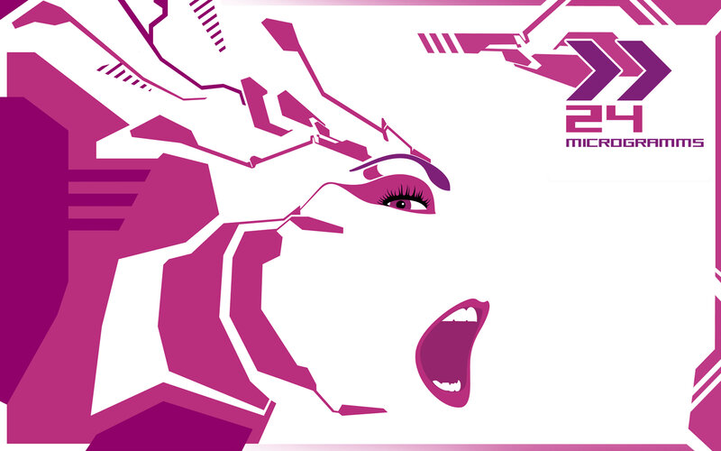futuristic woman with open mouth
