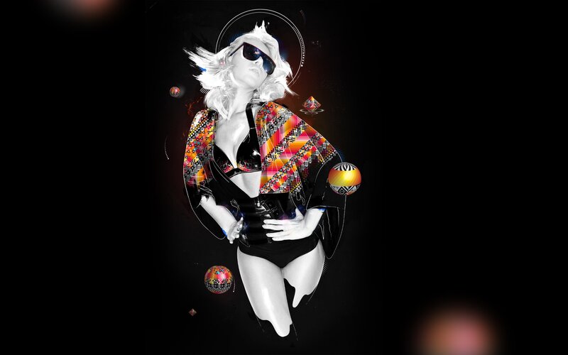 futuristic woman with sunglasses