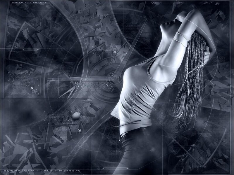 futuristic woman with tech overlay