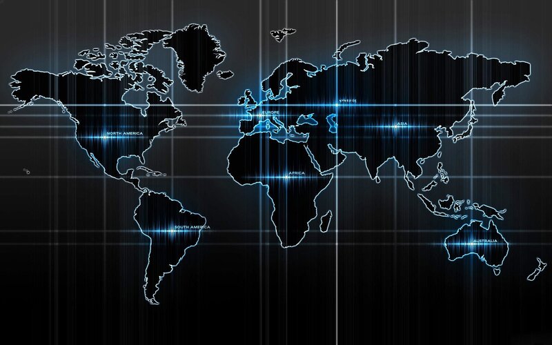 futuristic world map