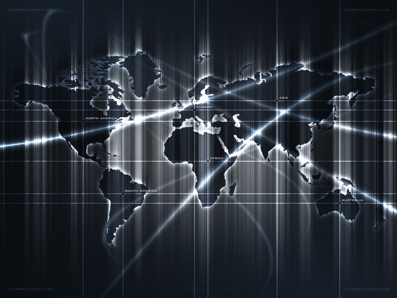 futuristic world map with glowing lines