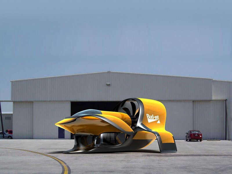 Futuristic yellow vehicle concept