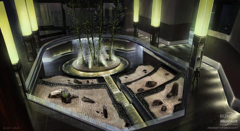 futuristic zen garden