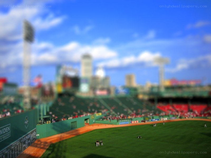 Fuzzy view of a baseball stadium