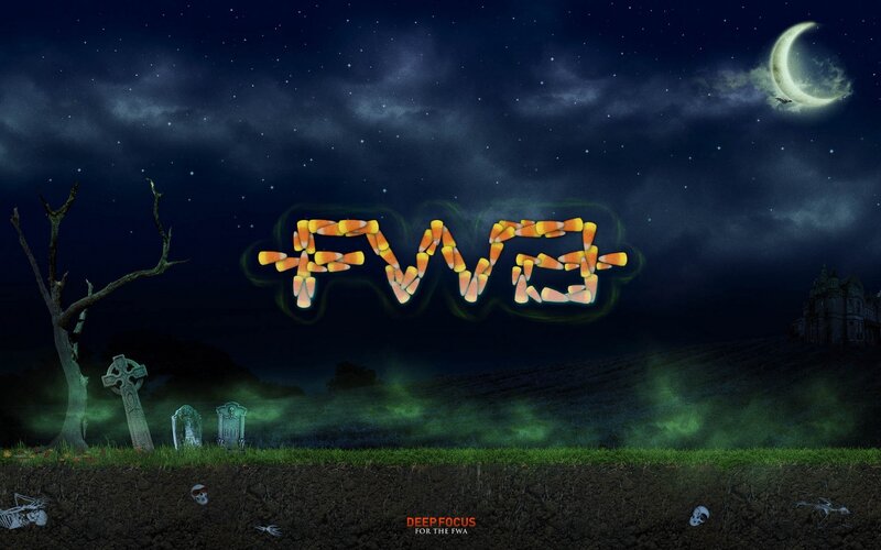 Fwa logo in a spooky graveyard