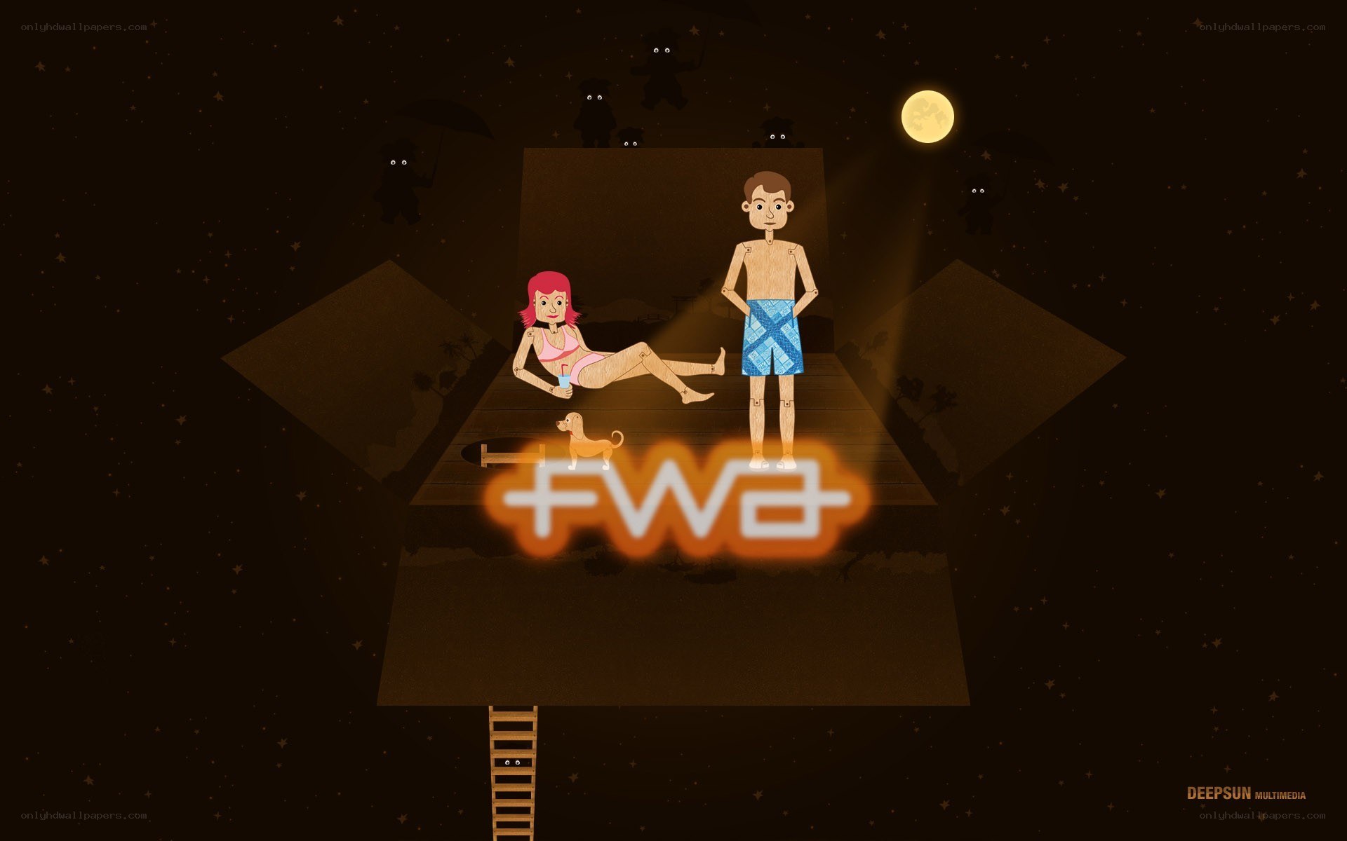 Fwa logo with cartoon characters