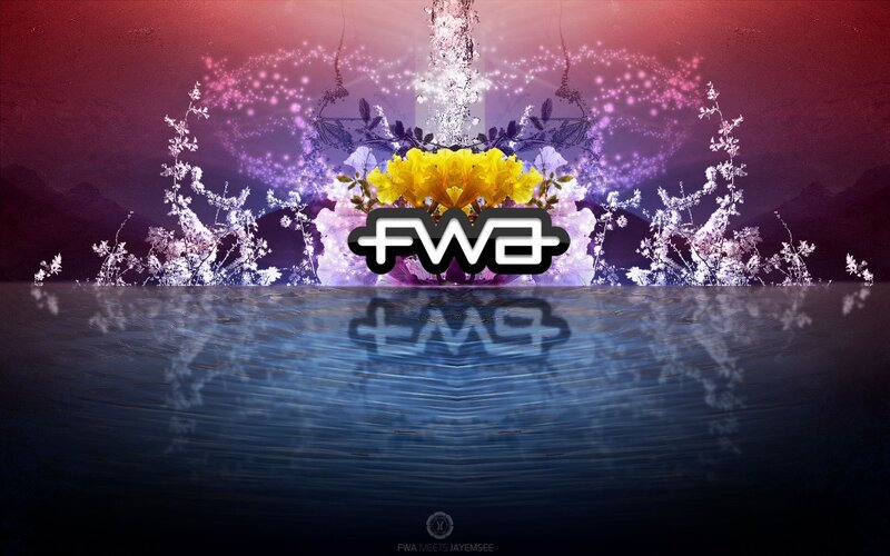 Fwa logo with floral background