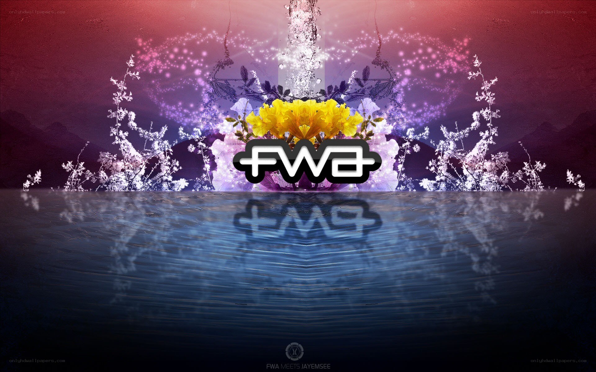 Fwa logo with floral background