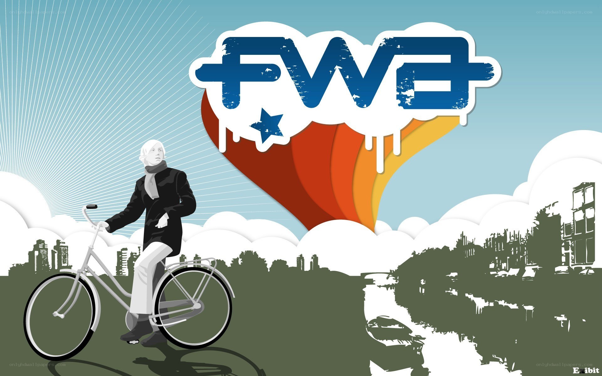FWD logo with cyclist illustration
