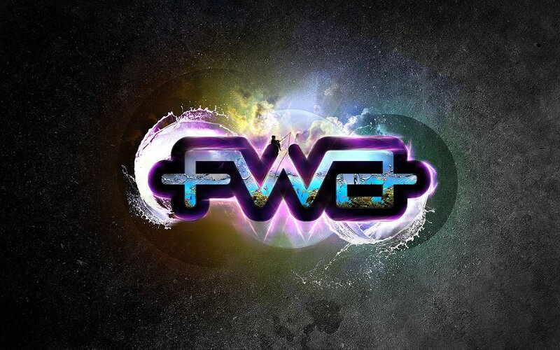 FWE logo with cosmic background