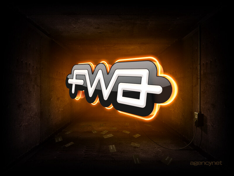 FWG neon sign in tunnel