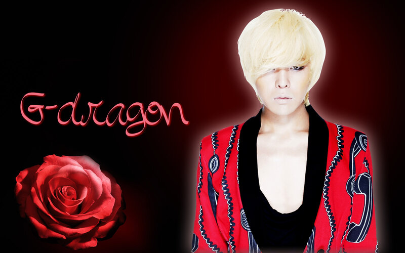 G-Dragon with red rose