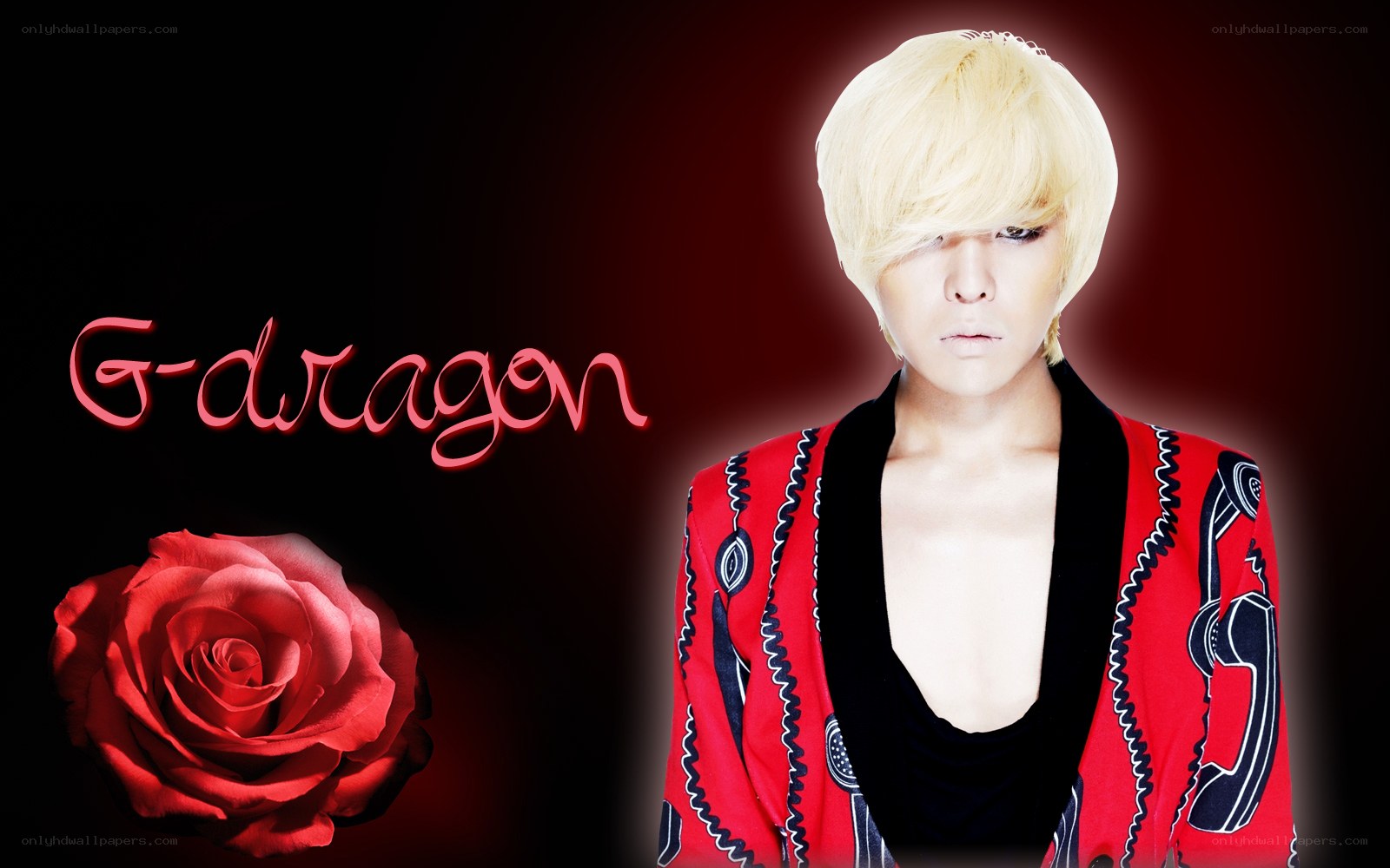 G-Dragon with red rose
