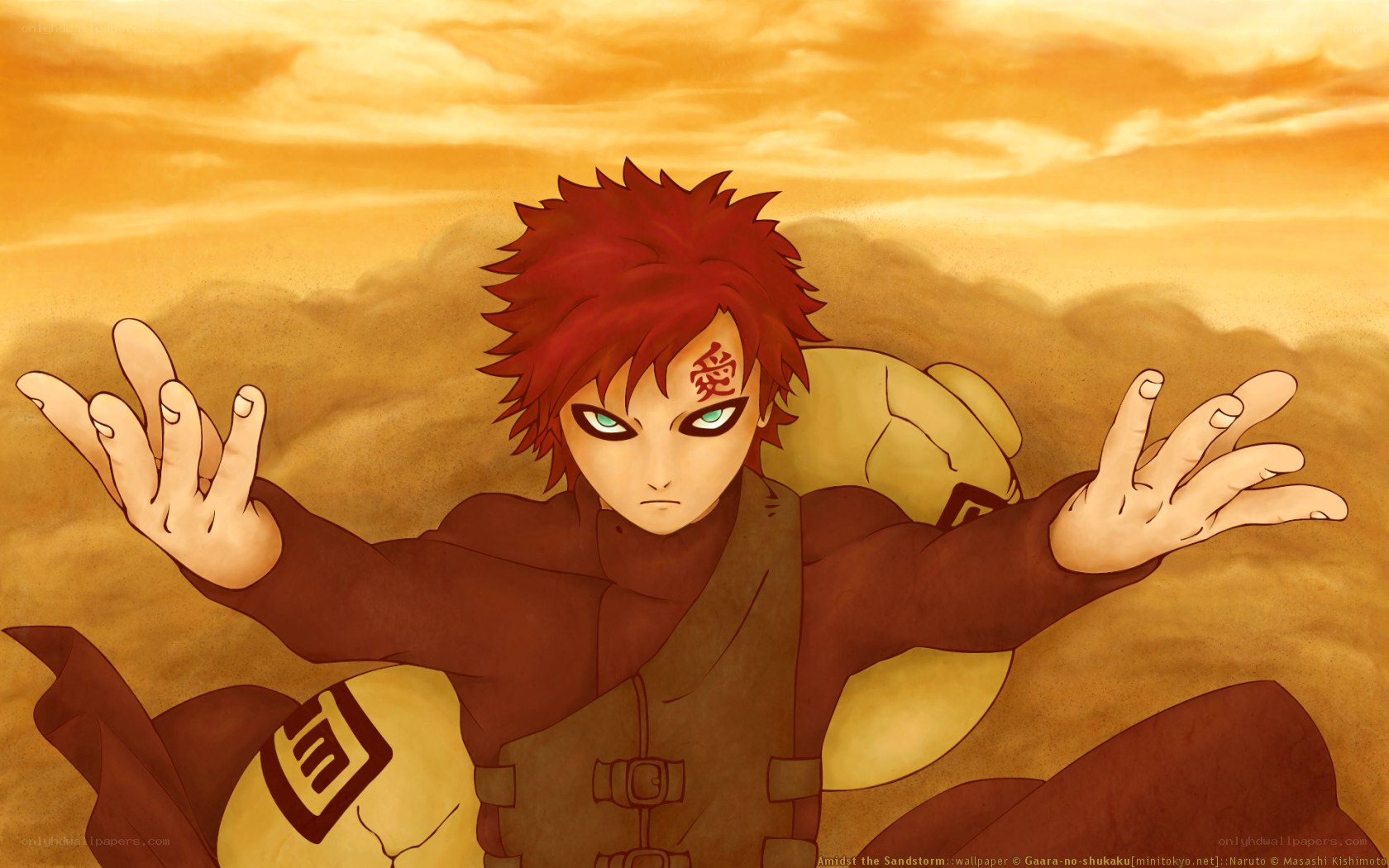 Gaara amidst the sandstorm