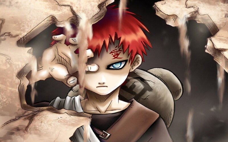 Gaara breaking through a wall