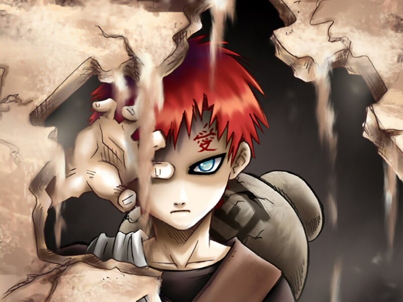 Gaara breaking through wall