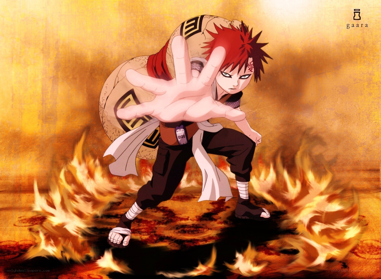 Gaara in sand and fire