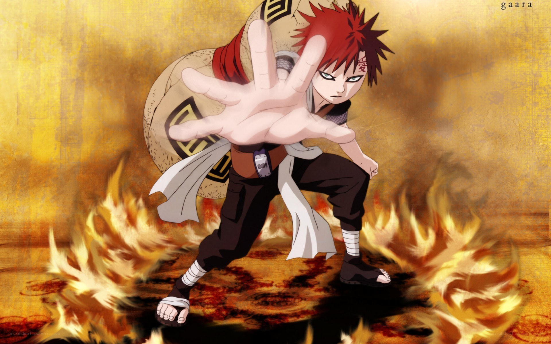Gaara in sand and fire