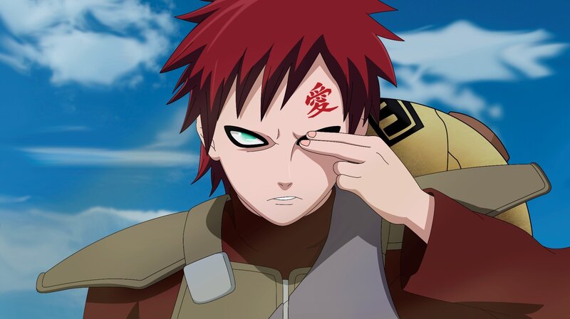 Gaara with one eye open
